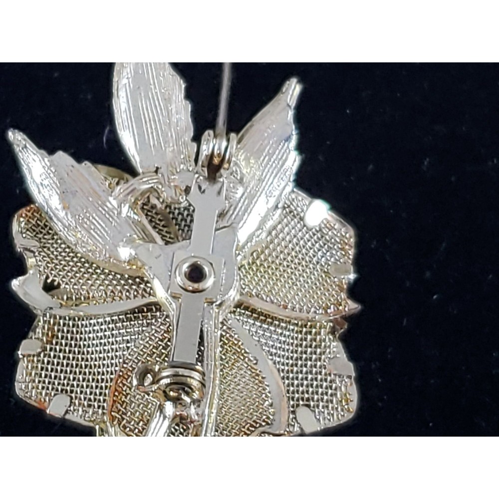 Vintage Unsigned Three Dimensional Metal Floral B… - image 8